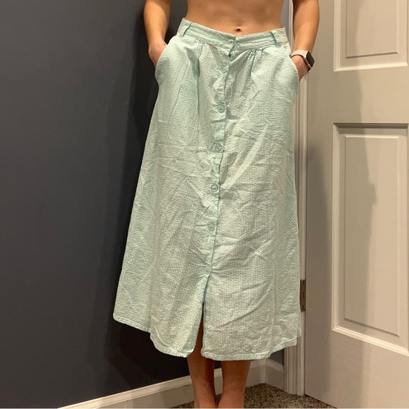 Vintage Bedford Fair Striped Button Down Midi Dress - Picture 15 of 16